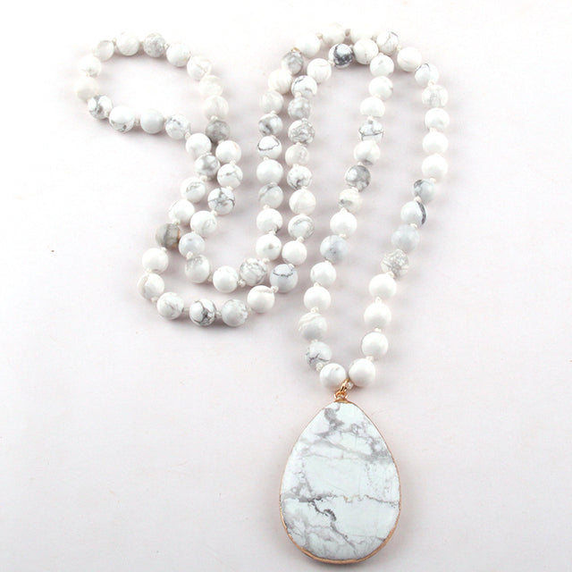 White Turquoise True Peace Mala Necklace