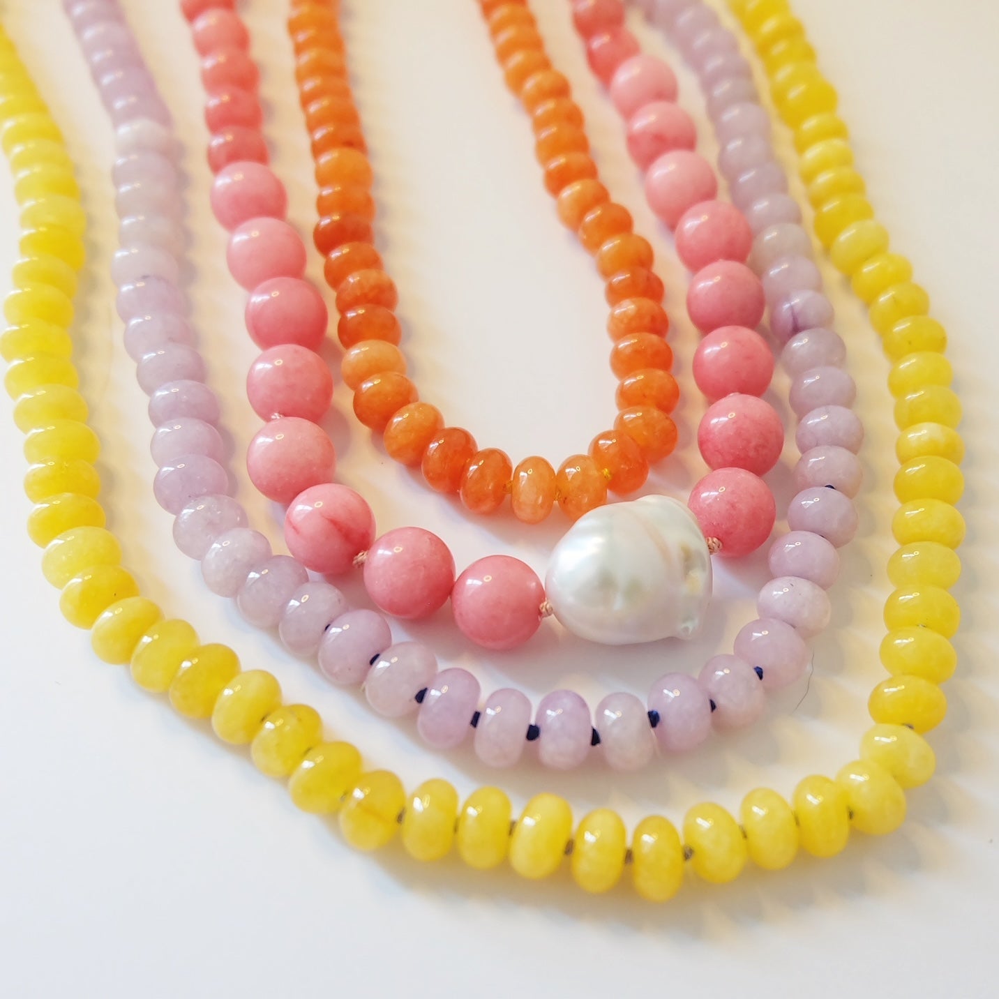 Yellow Beaded Candy Necklace