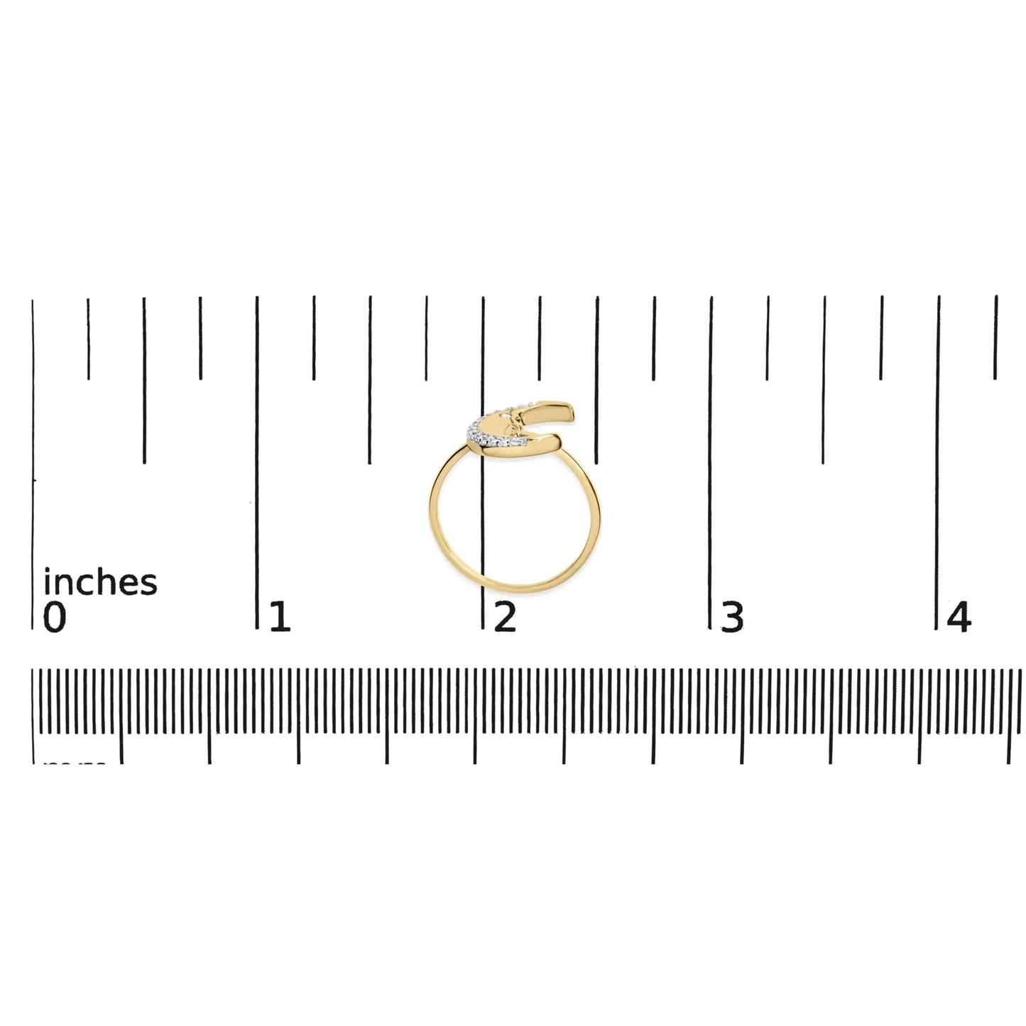 *2 Left* 10K Yellow Gold 1/10 Cttw Diamond Crescent Moon Ring (I-J Color, I1-I2 Clarity) - Concordia Style Boutique
