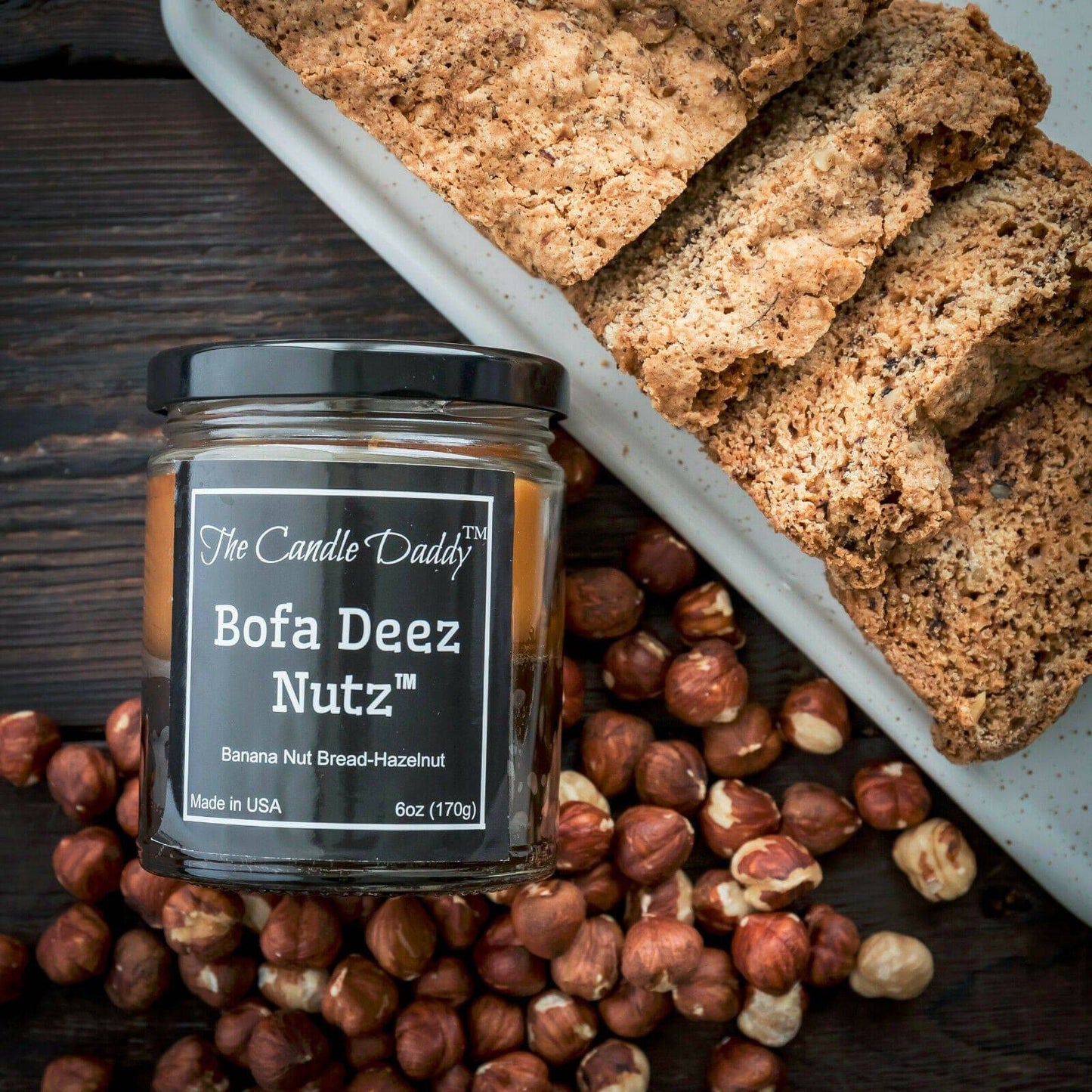 Bofa Deez Nutz - Funny Jar Candle- Banana Nut Bread & Hazelnut
