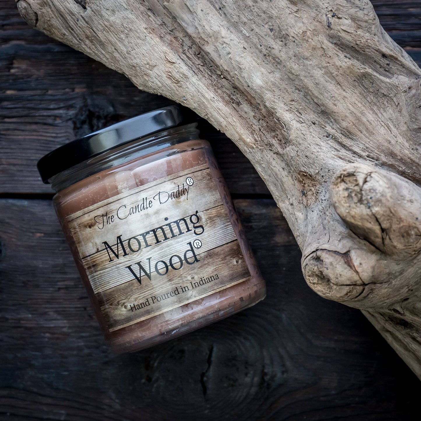 Morning Wood Candle - Heavy Wood Scent- Cedarwood Vanilla Scent 6 Ounce - 40 Hour Burn