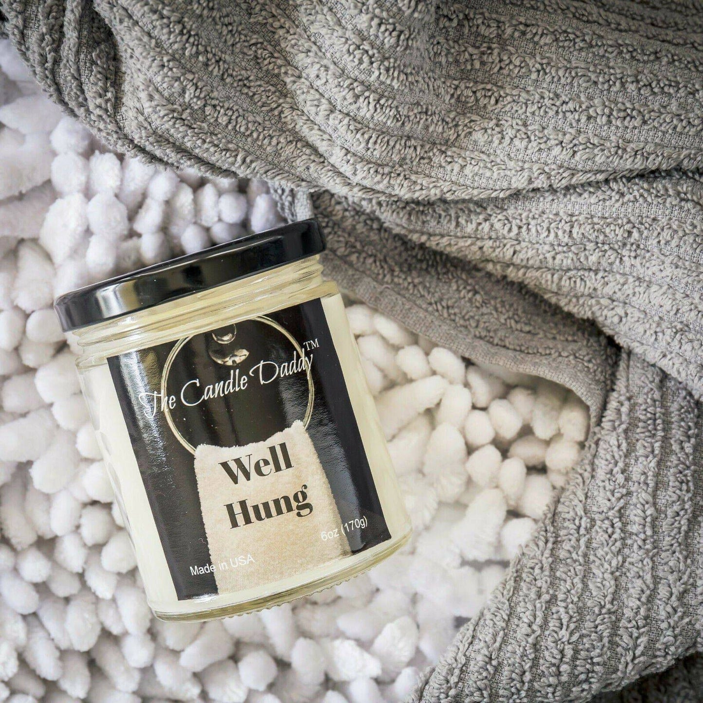 Well Hung- Fresh Linen Scented Candle- 6 Ounce - 40 Hour Burn