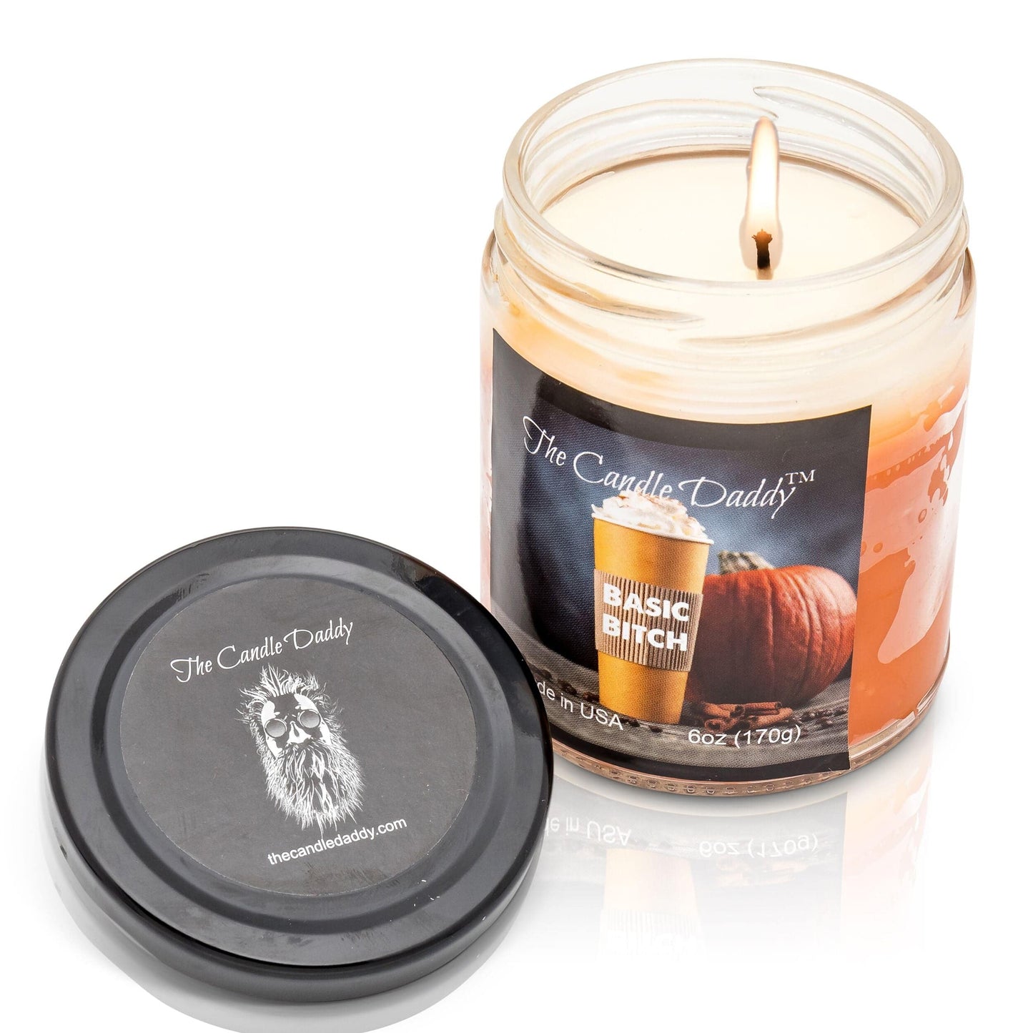 Basic Bitch - Funny Pumpkin Spice Latte Jar Candle 6 Ounce - 40 Hour Burn