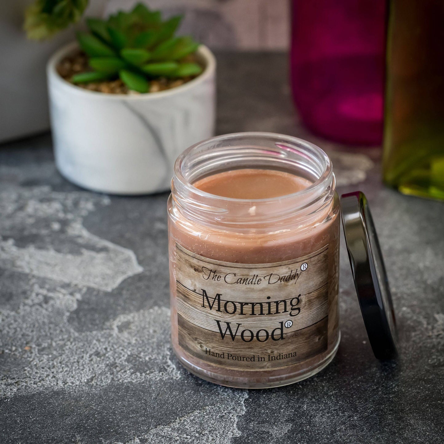 Morning Wood Candle - Heavy Wood Scent- Cedarwood Vanilla Scent 6 Ounce - 40 Hour Burn