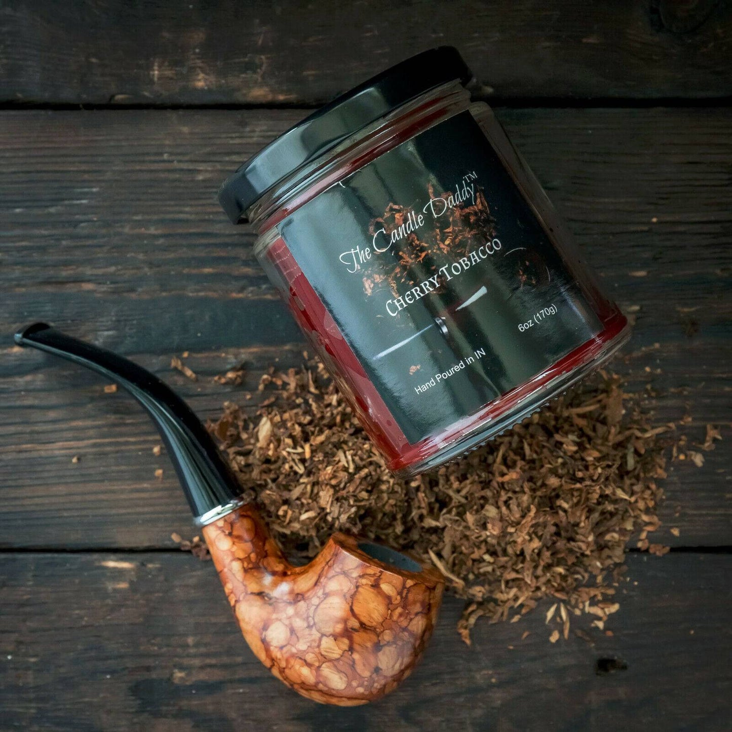 Cherry Tobacco Scented Candle - 6 Ounce - 40 Hour Burn