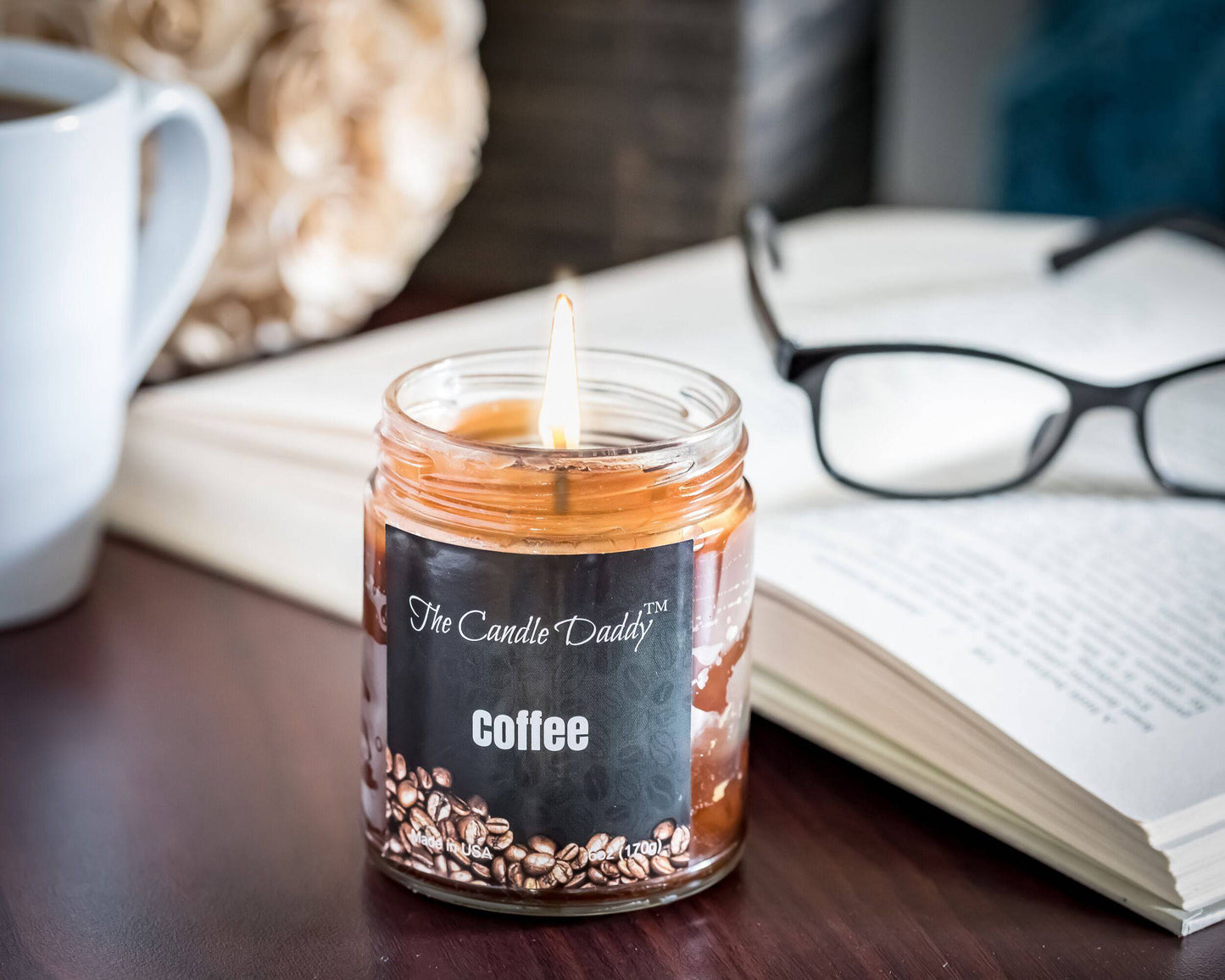 Coffee Scented Candle- 6 Ounce - 40 Hour Burn- The Candle Daddy- Poured in USA