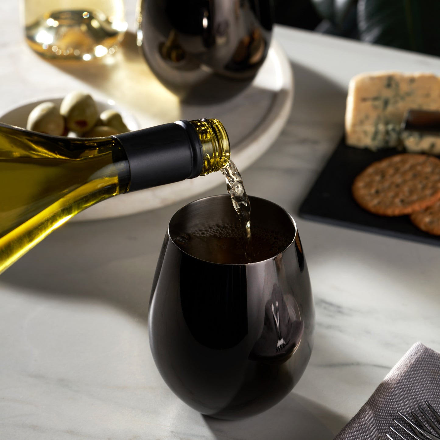 Stainless Steel Stemless Wine Glasses in Gunmetal Set of 2 - Premium Drinkware from Viski - Just $42.99! Shop now at Concordia Style Boutique