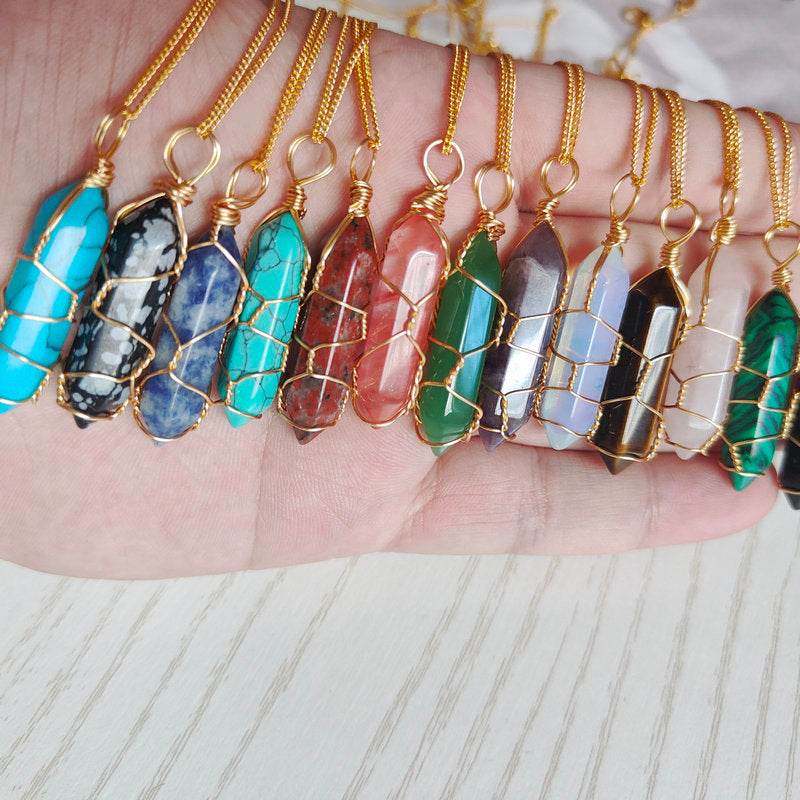 Natural Stone Pendant Necklace - Concordia Style Boutique