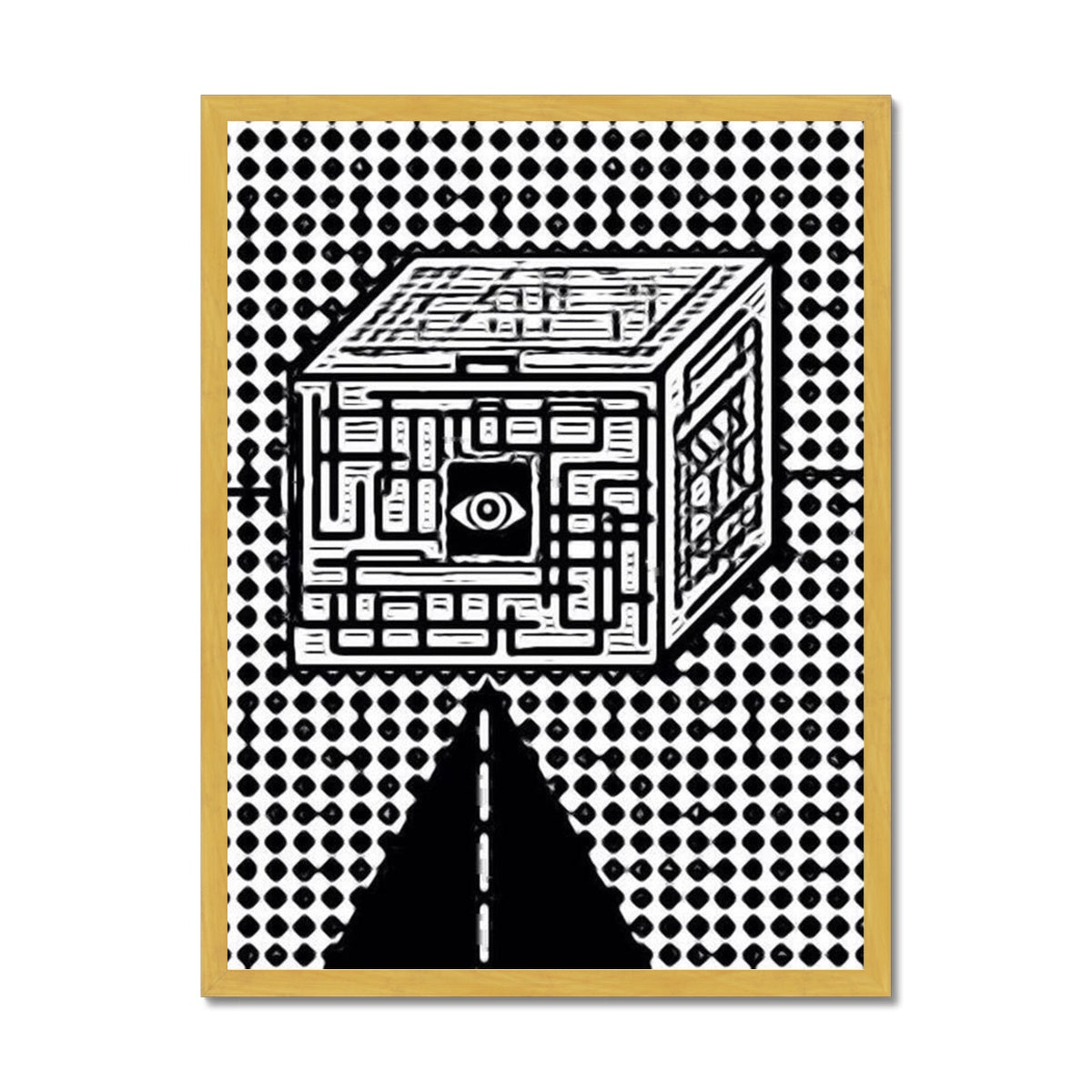 The Cube Antique Framed Print