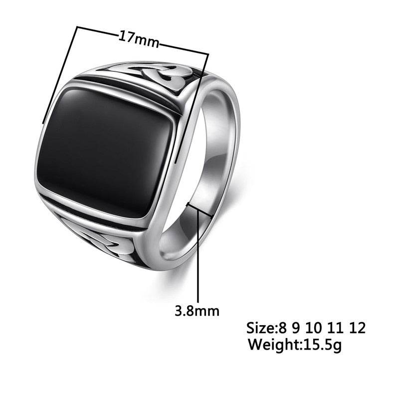Punk Titanium Steel Ring for Men Jewelry Valknut Signet Ring Odin Symbol Norse Viking Biker Finger Ring Trendy Male Jewelry Gift - Concordia Style Boutique