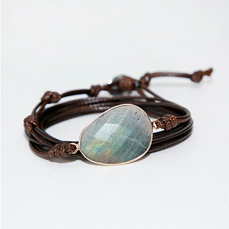 Rope Wrap Bracelet Natural Stones - Concordia Style Boutique