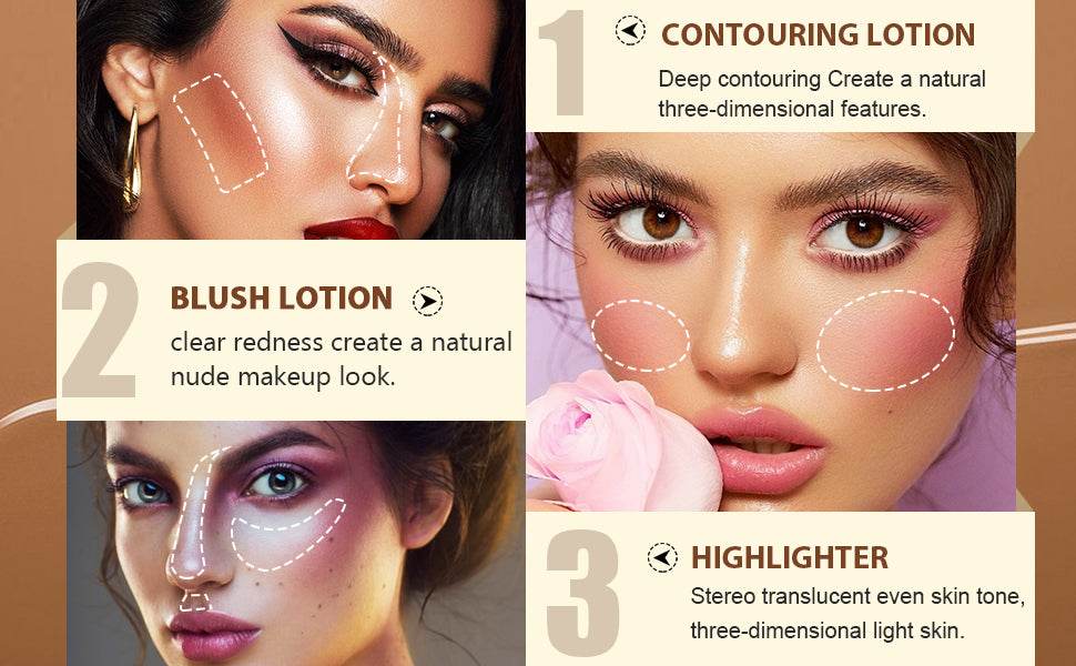 2 Pack Liquid Contour Beauty Wand, Liquid Face Concealer + Hydrating Liquid Blush Pen with Cushion Applicator Attached Easy to Blend, Long Lasting & Smooth Natural Matte Finish Makeup Pencil - Concordia Style Boutique