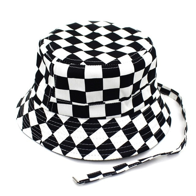 Minhui 2018 New Black White Plaid Bucket Hats for Men Flat Fishing Cap Women Hip Hop Caps Hat - Premium from Concordia Style Boutique - Just $14.26! Shop now at Concordia Style Boutique