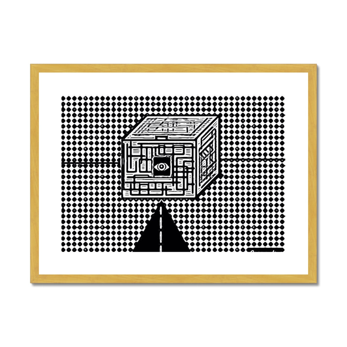 The Cube Antique Framed & Mounted Print