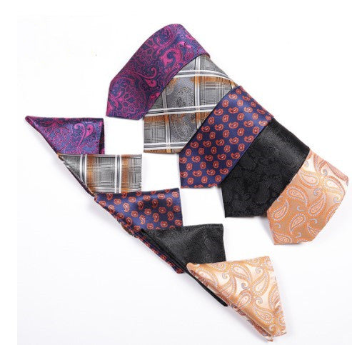 SOURCE Factory in Stock Supply Polyester Large Waist Flower Suit Tie Men's Pocket Square Suit