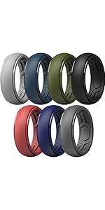 ThunderFit Silicone Wedding Rings for Men, Breathable Step Edge 2 Layer - 10 mm Width - 2.3 mm Thick - Concordia Style Boutique