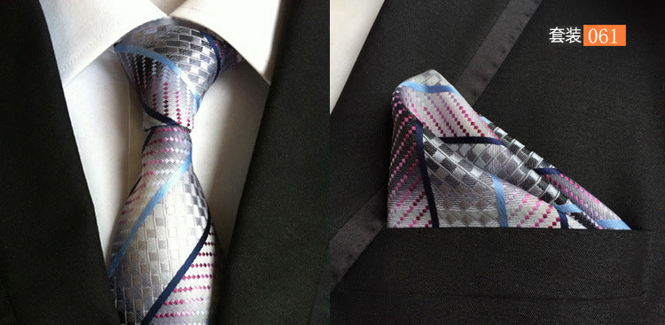 SOURCE Factory in Stock Supply Polyester Large Waist Flower Suit Tie Men's Pocket Square Suit
