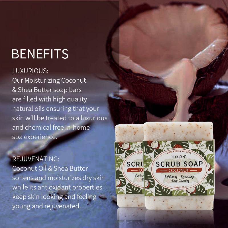 Coconut Scrub Soap Gentle Cleansing Softening Cutin Cleansing Scrub Soap - Concordia Style Boutique