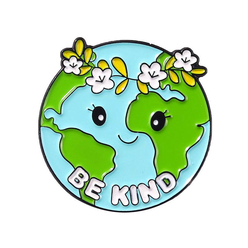 Amazon Love Earth Brooch Green round Environmental Protection Golden M Badge Wear Medal Collar Pin Brooch - Concordia Style Boutique