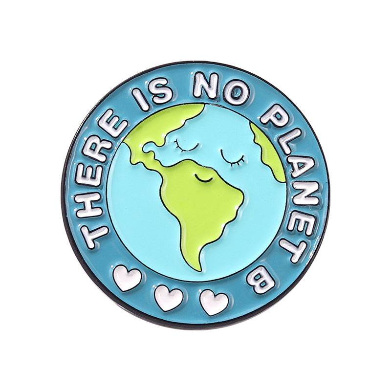 Amazon Love Earth Brooch Green round Environmental Protection Golden M Badge Wear Medal Collar Pin Brooch - Concordia Style Boutique