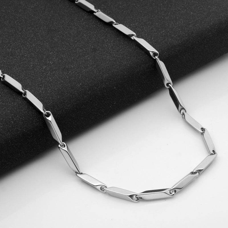 Stainless Steel Necklace Titanium Steel Men's Chain Handmade Diamond Square Chain Girl Pendant Necklace Ornament Accessories - Concordia Style Boutique