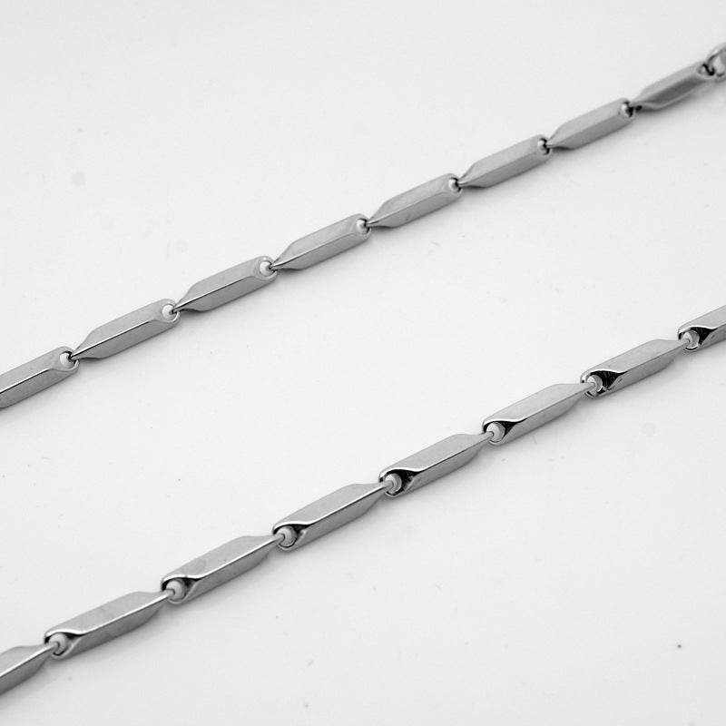 Stainless Steel Necklace Titanium Steel Men's Chain Handmade Diamond Square Chain Girl Pendant Necklace Ornament Accessories - Concordia Style Boutique