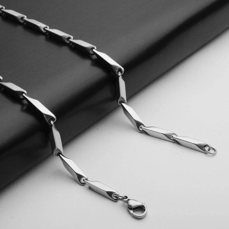 Stainless Steel Necklace Titanium Steel Men's Chain Handmade Diamond Square Chain Girl Pendant Necklace Ornament Accessories - Concordia Style Boutique