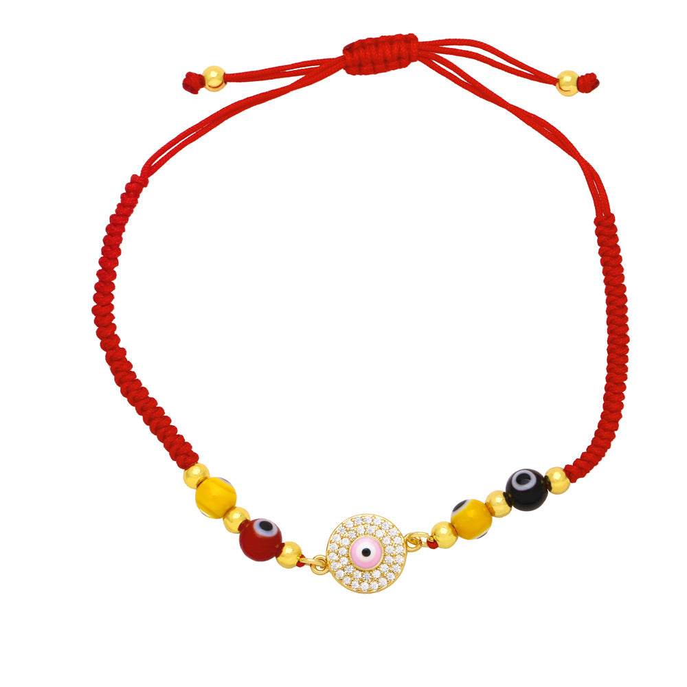 Europe and America Cross Border Bracelet Bohemian Style Handmade Braided Red Rope Bracelet Personality Devil's Eye Bracelet Brj22 - Concordia Style Boutique