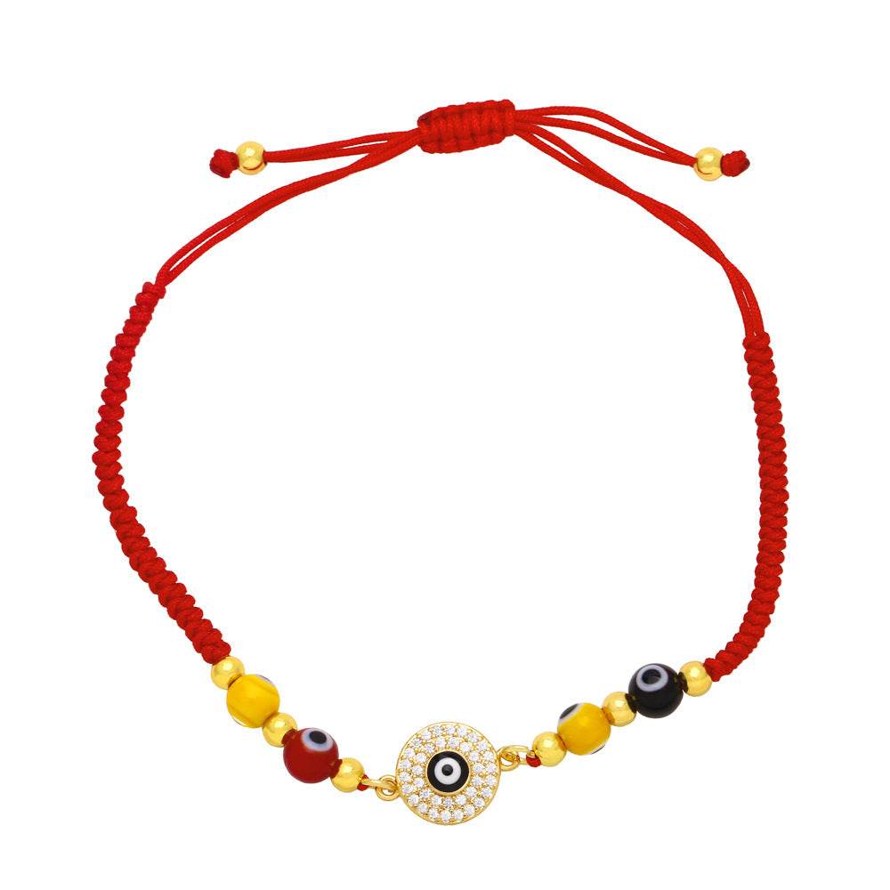 Europe and America Cross Border Bracelet Bohemian Style Handmade Braided Red Rope Bracelet Personality Devil's Eye Bracelet Brj22 - Concordia Style Boutique