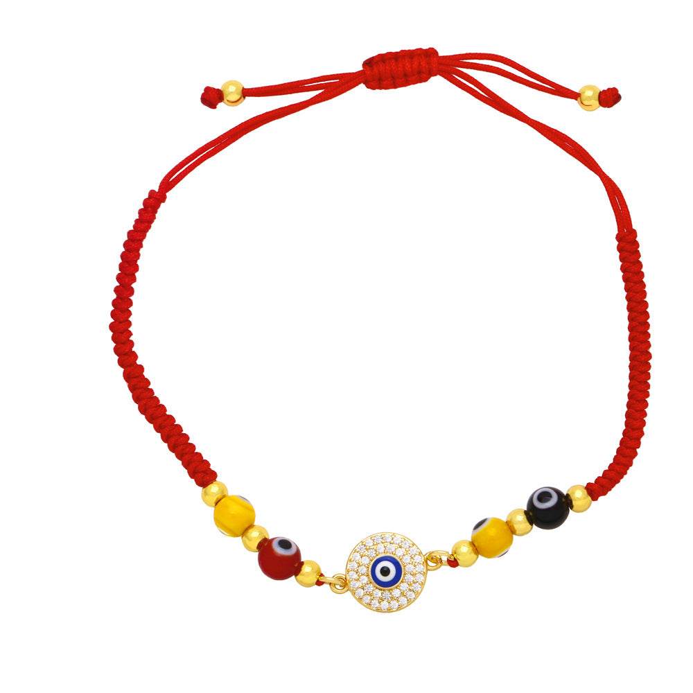 Europe and America Cross Border Bracelet Bohemian Style Handmade Braided Red Rope Bracelet Personality Devil's Eye Bracelet Brj22 - Concordia Style Boutique