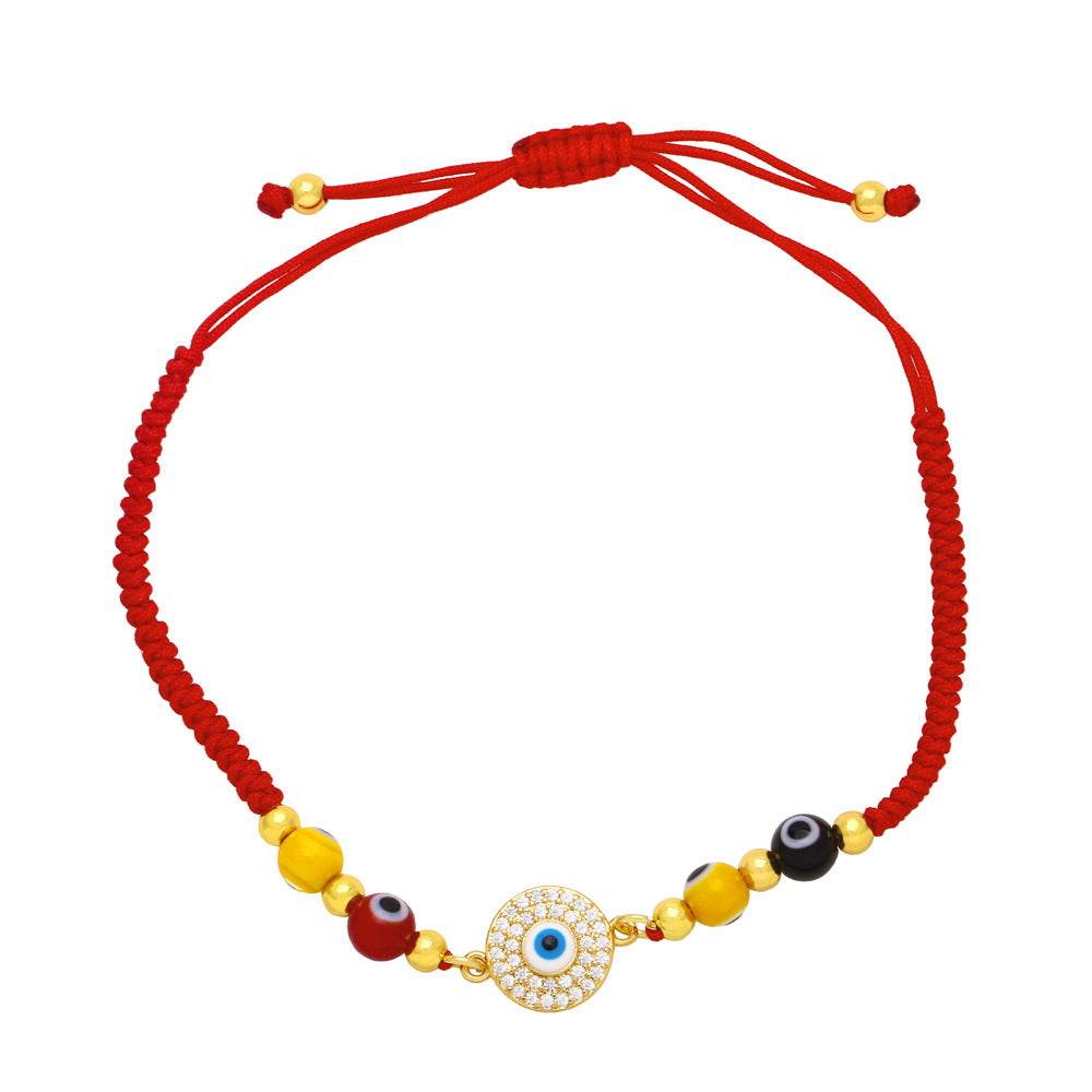 Europe and America Cross Border Bracelet Bohemian Style Handmade Braided Red Rope Bracelet Personality Devil's Eye Bracelet Brj22 - Concordia Style Boutique