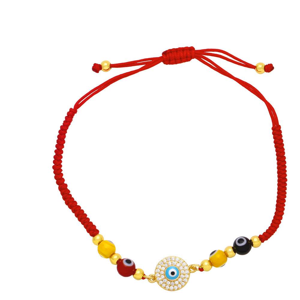 Europe and America Cross Border Bracelet Bohemian Style Handmade Braided Red Rope Bracelet Personality Devil's Eye Bracelet Brj22 - Concordia Style Boutique
