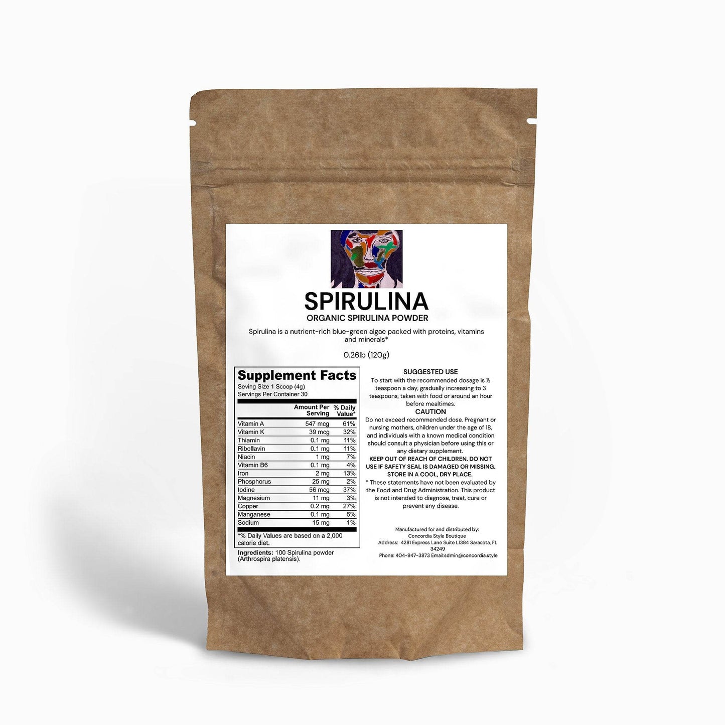 Organic Spirulina Powder - Concordia Style Boutique