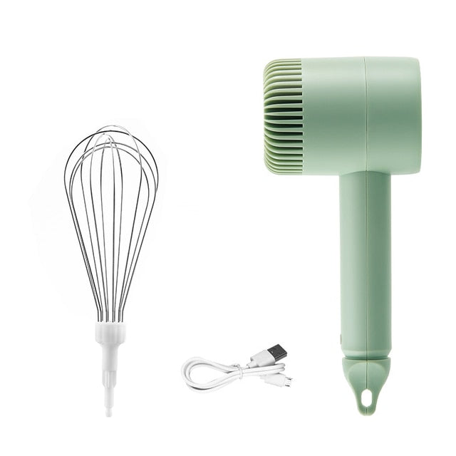 Wireless Portable Electric Food Mixer Hand Blender -3 Speeds - High Power Dough Blender / Egg Beater / Hand Mixer