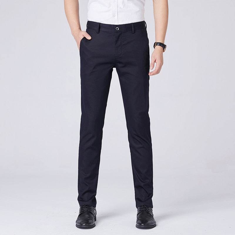 Ice Silk Slim Fit Business Elastic Trousers - Concordia Style Boutique
