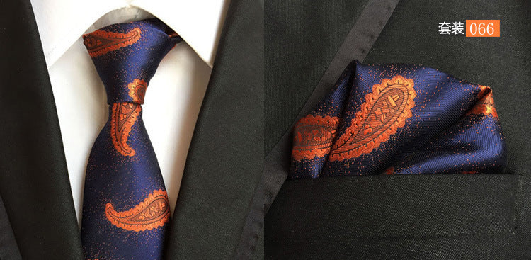 SOURCE Factory in Stock Supply Polyester Large Waist Flower Suit Tie Men's Pocket Square Suit