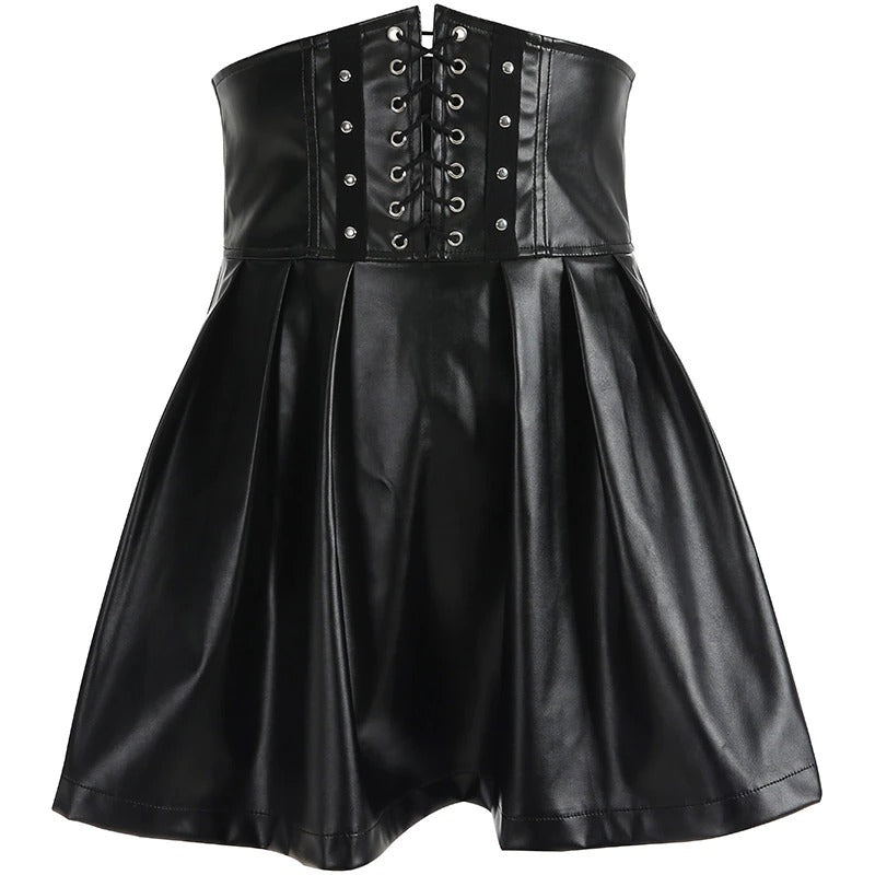 Leather Lace Up Skirt - Premium from Concordia Style Boutique - Just $7.69! Shop now at Concordia Style Boutique