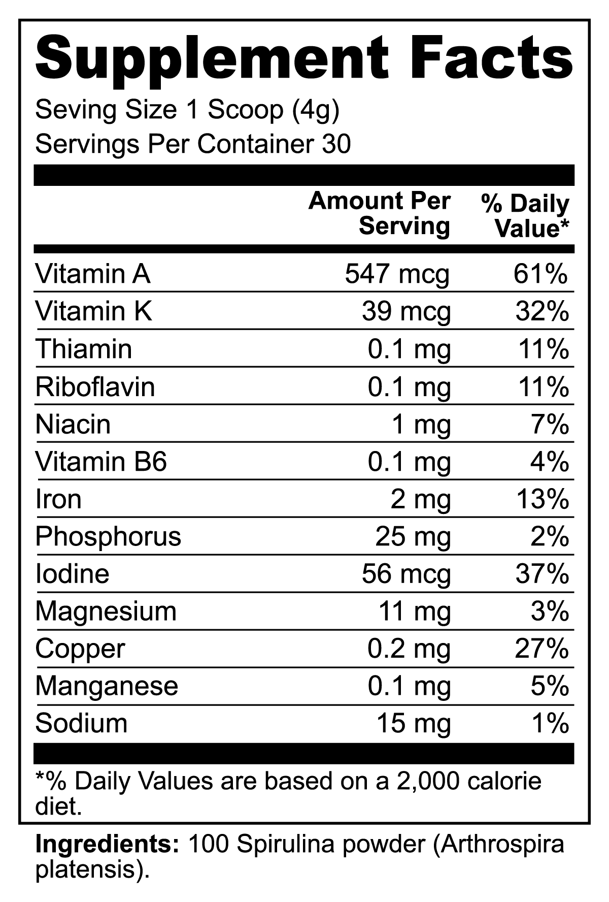 Organic Spirulina Powder - Concordia Style Boutique