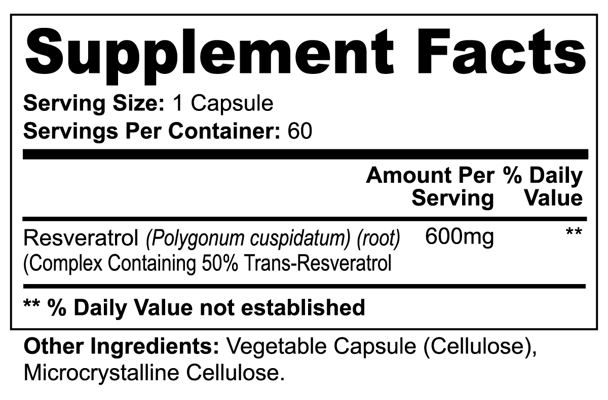 Resveratrol 50% (600 mg) - Concordia Style Boutique