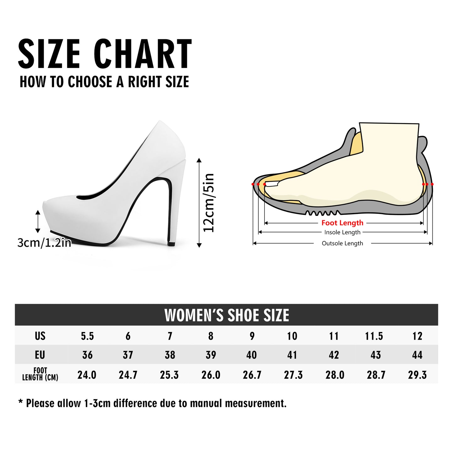 Women Platform Pumps 5 Inch High Heels