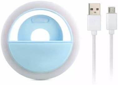 Affordable and Easy to use Selfie Light for iPhone & Android, Portable Clip-on Ring Rechargeable LED iPad Photography Live Camera Video Girls Makeup (White, Blue, Pink) (Blue) - Concordia Style Boutique