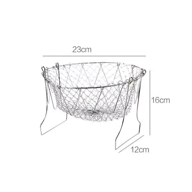 Foldable Steam Rinse Fry Strainer Basket - Concordia Style Boutique