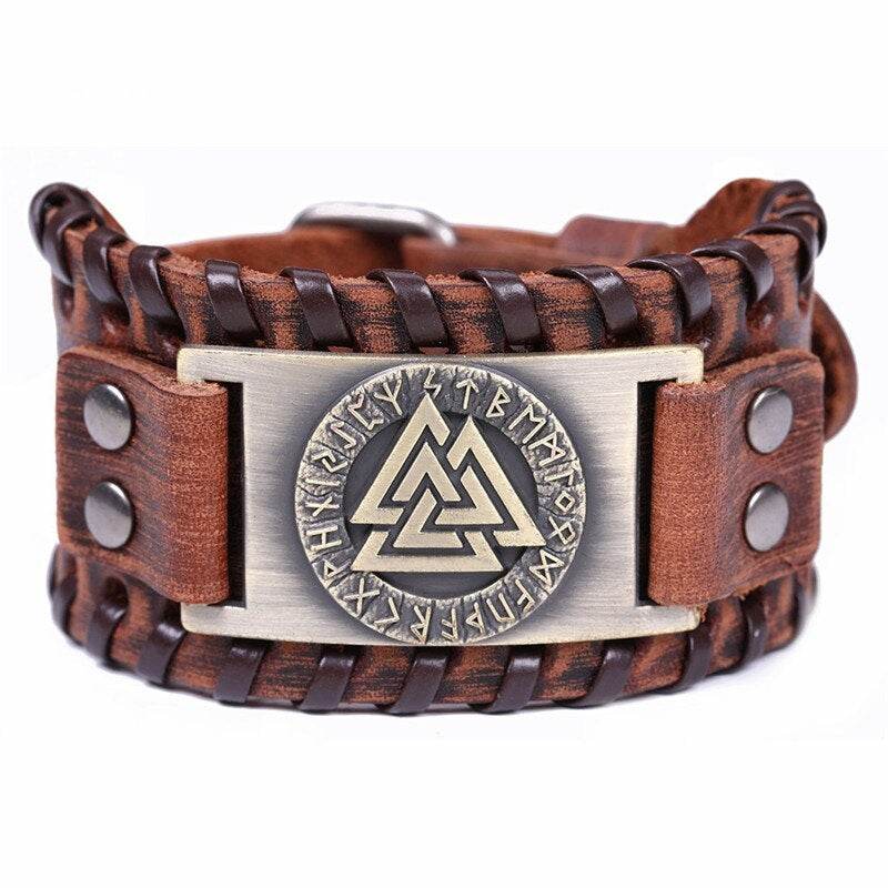 Metal Engraved Scandinavian Viking Nordic Runes Bracelet Men - Concordia Style Boutique