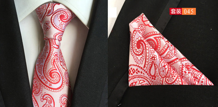 SOURCE Factory in Stock Supply Polyester Large Waist Flower Suit Tie Men's Pocket Square Suit