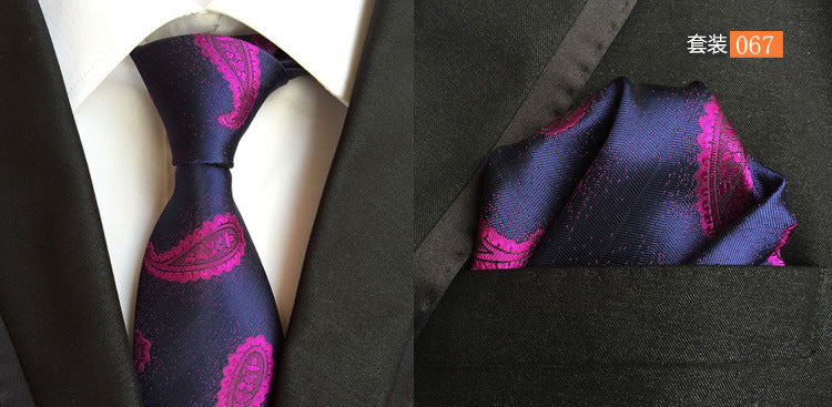 SOURCE Factory in Stock Supply Polyester Large Waist Flower Suit Tie Men's Pocket Square Suit