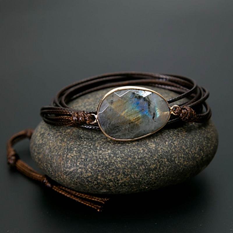 Rope Wrap Bracelet Natural Stones - Concordia Style Boutique
