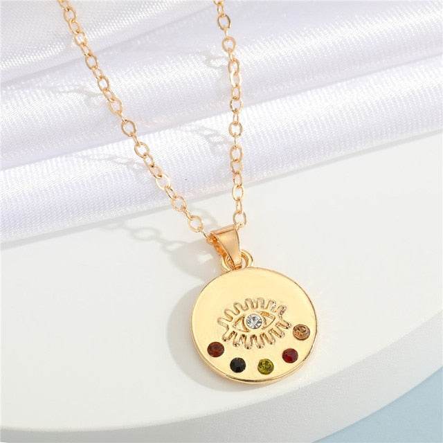 Crystal Turkish Evil Eye Necklace - Concordia Style Boutique