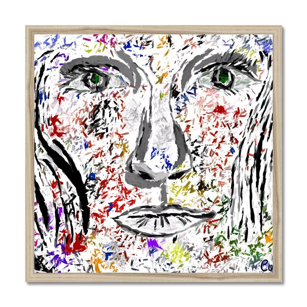 Woman in Color Framed Print