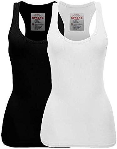 Zenana Women's Plain Solid Color Ribbed Racerback Tank Top Shirt Plus Sizes - Concordia Style Boutique