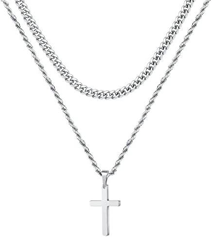 Cross Necklace for Men - Gold/ Black/ Silver Unisex Cross Necklaces - Stainless Steel - Concordia Style Boutique
